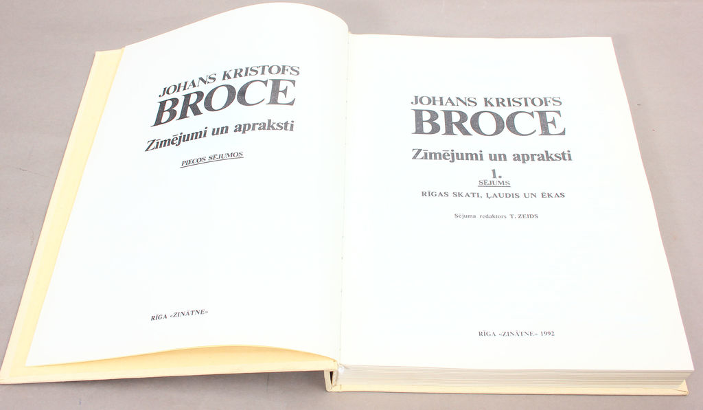 Johans Kristofs Broce. Zīmējumi un apraksti