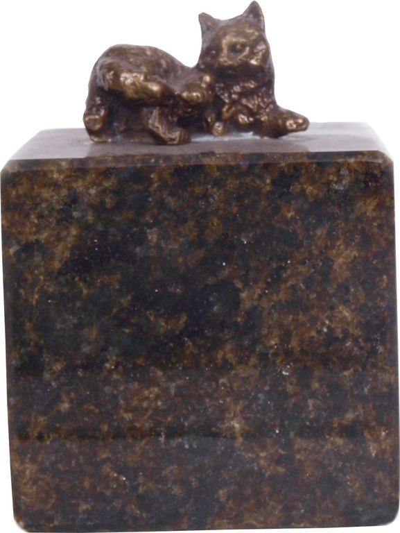 Bronze cat on a marble base