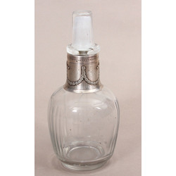 Glass carafe with silver finish