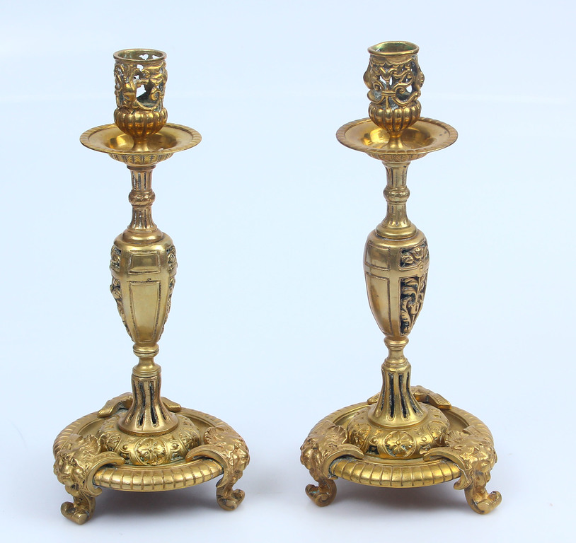 Gold-plated bronze candlesticks 2 pcs.