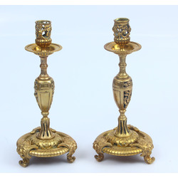 Gold-plated bronze candlesticks 2 pcs.