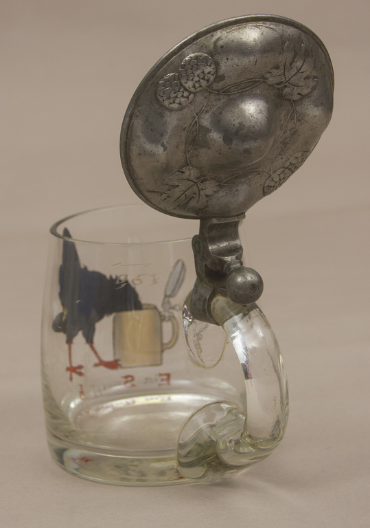 Stikla alus kauss ar metāla apdari