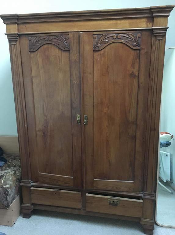 Antique solid wood wardrobe