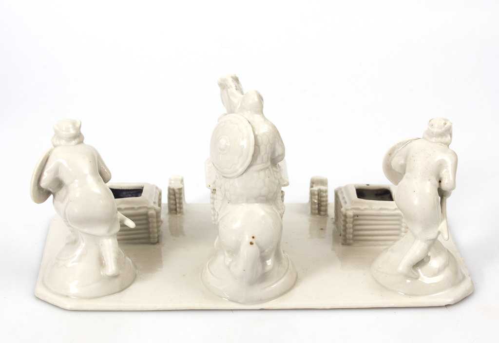 Porcelain ink with chess figurines in national style