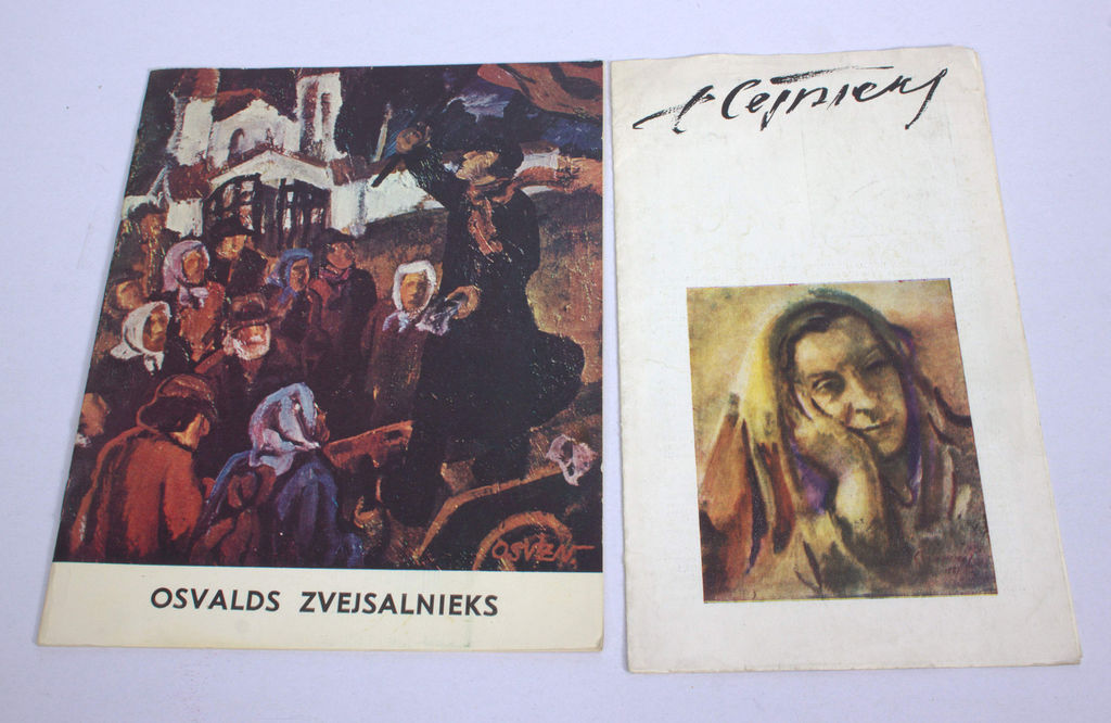 2 izstādes katalogi - Osvalds Zvejsalnieks un Egons Cēsnieks