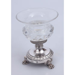 Серебряная миска для специй со стеклом
