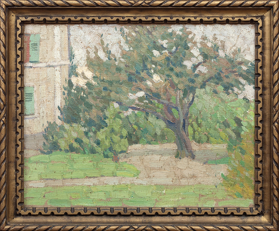 Landscape with apple tree