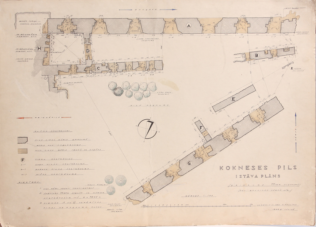 Plan of ground floor of Koknese castle