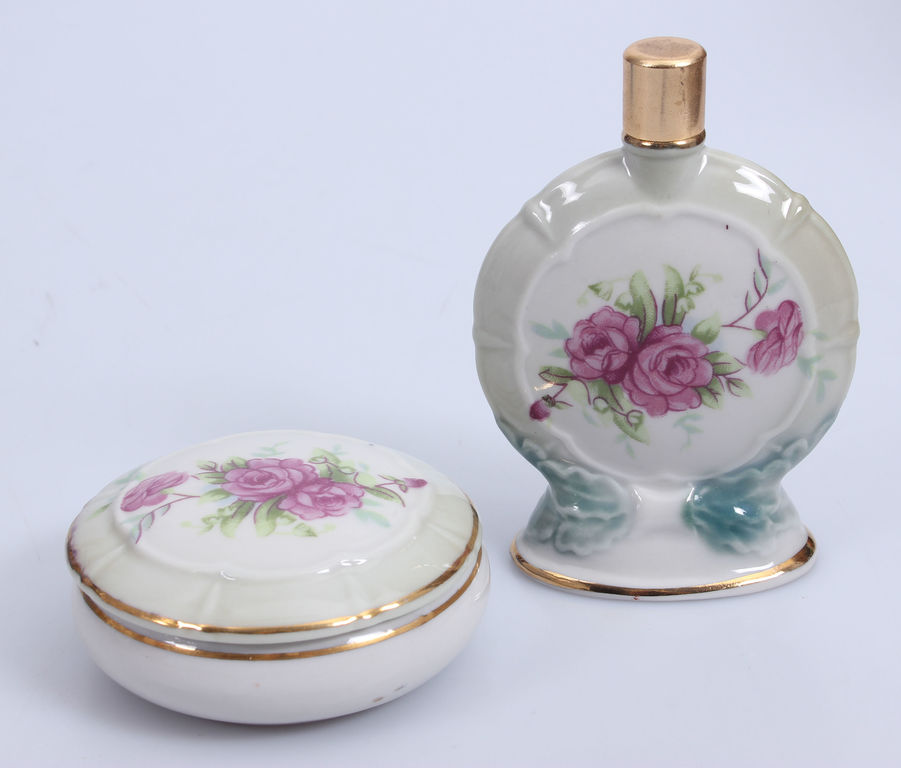 Porcelain set - perfume bottle and box