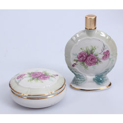 Porcelain set - perfume bottle and box