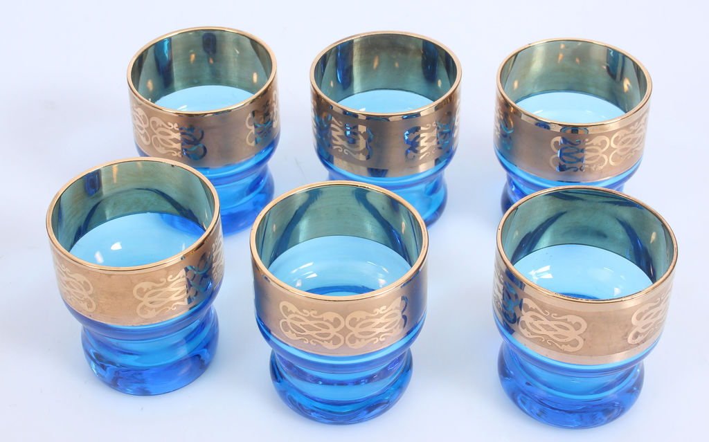 Стеклянные стаканы с золотой отделкой (6 шт.)