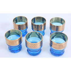 Glass glasses with gold finish (6 pcs)