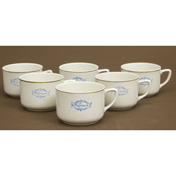 Porcelain mugs 6 pcs with the inscription 