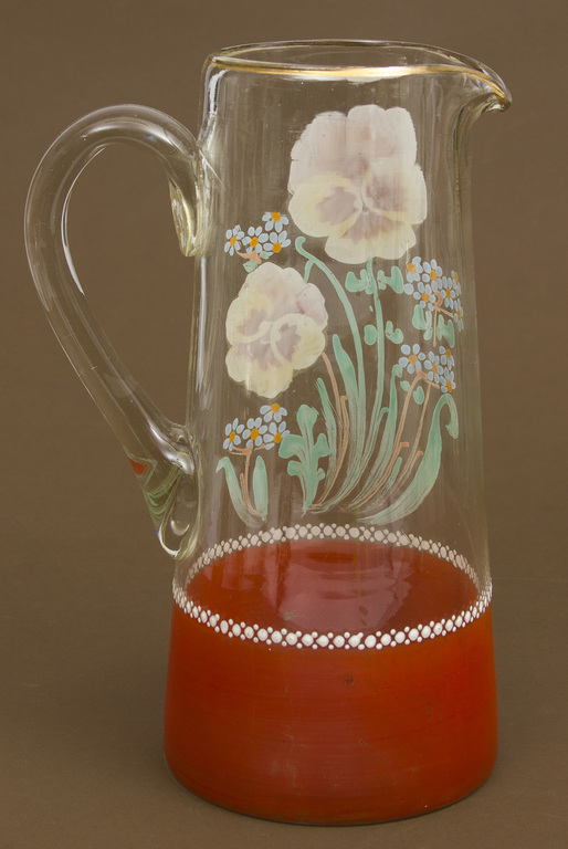 Painted glass jug