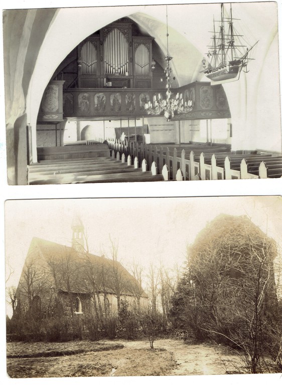 2 postcards - Medieval Church in East Prussia