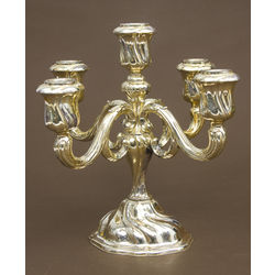 Silver candle holder for five candles