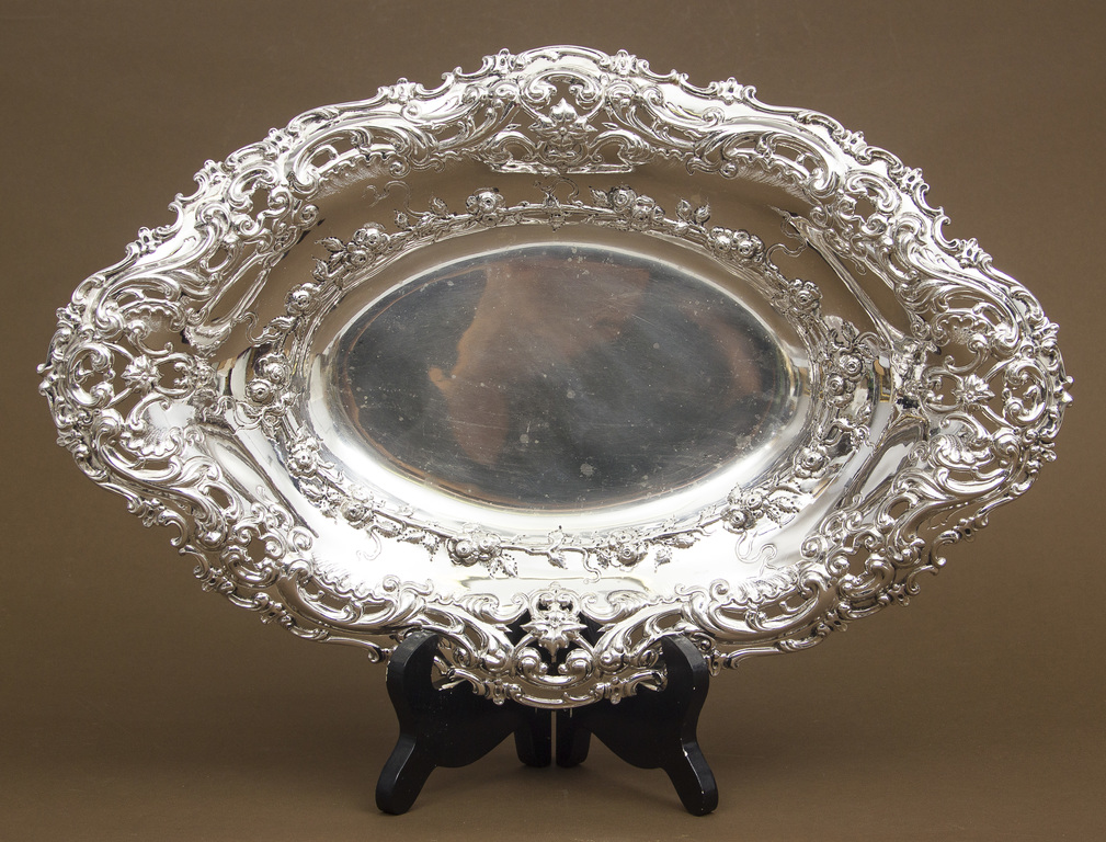 Baroque style silver bowl