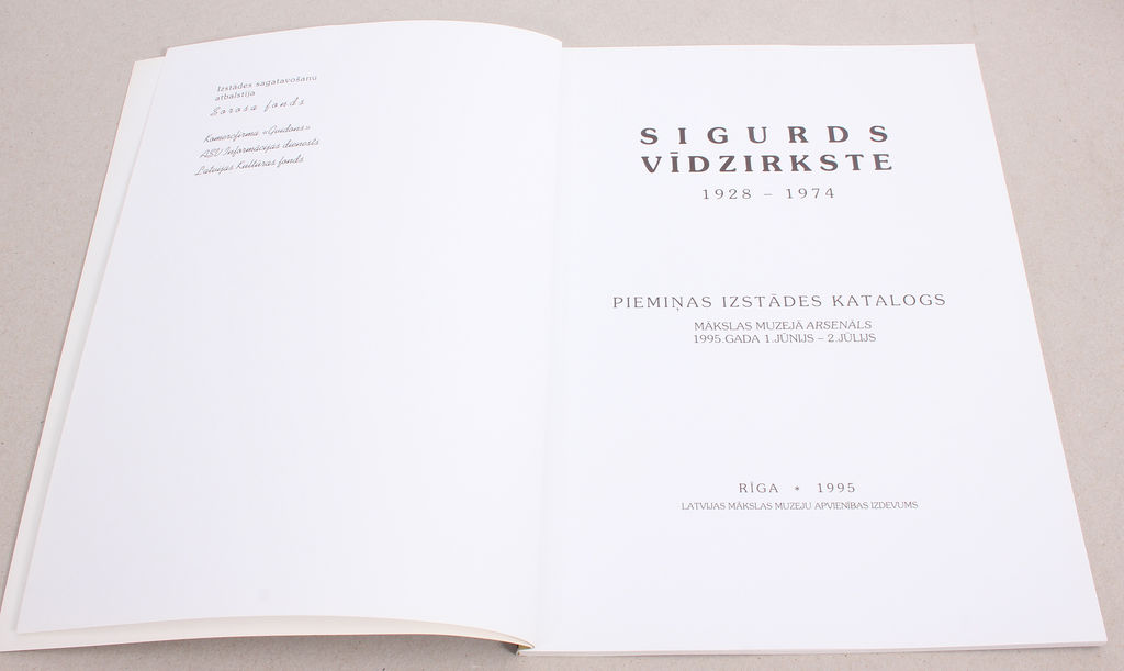 Sigurds Vīdzirkste: Catalog of Memorial Exhibition