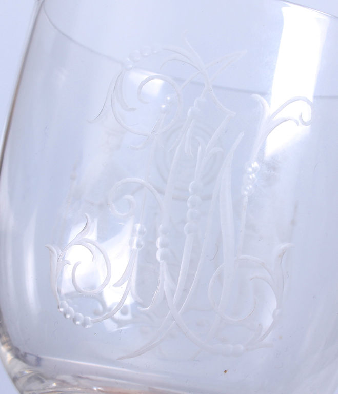 Glass glass with engraved Riga coat of arms