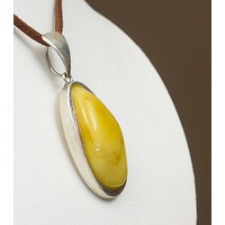 Amber pendant in sterling silver