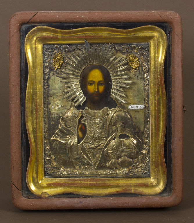 Серебряная икона в рамке
