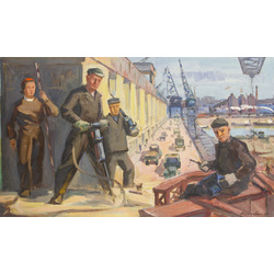 Рабочие около порта