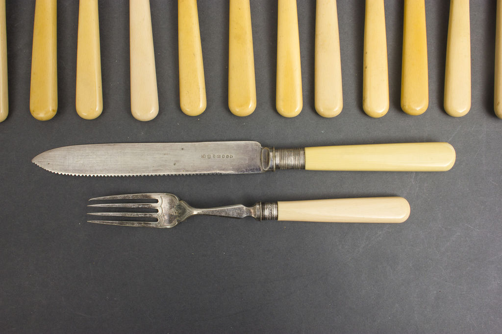 Cutlery set - 6 knives, 6 forks, 1 large knife
