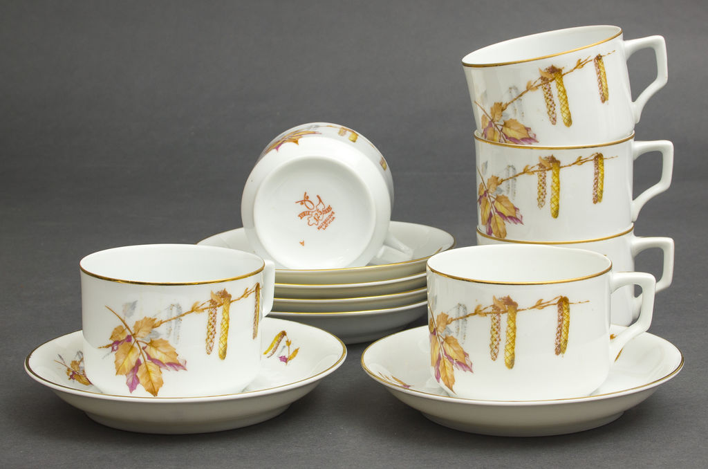Porcelain cup with saucer (6 pcs)