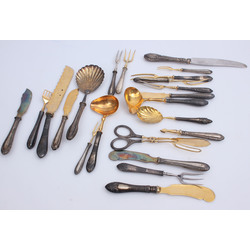 Silver cutlery - spoons, forks, knives, tongs