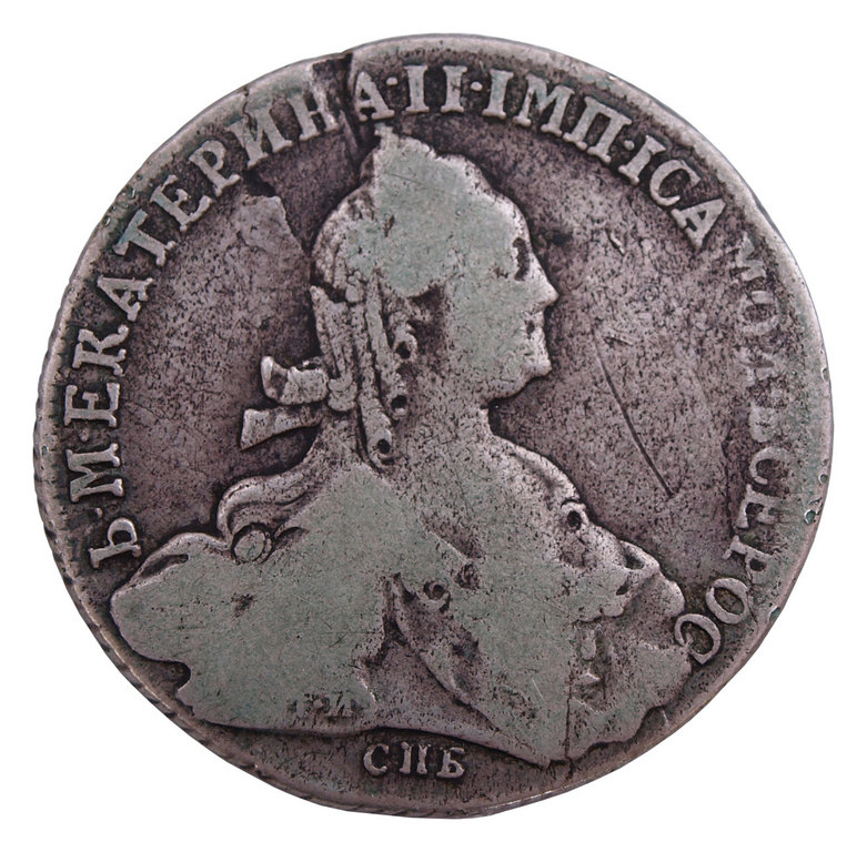 Серебряная Россиская монета 1 рубль (1774-ий год)