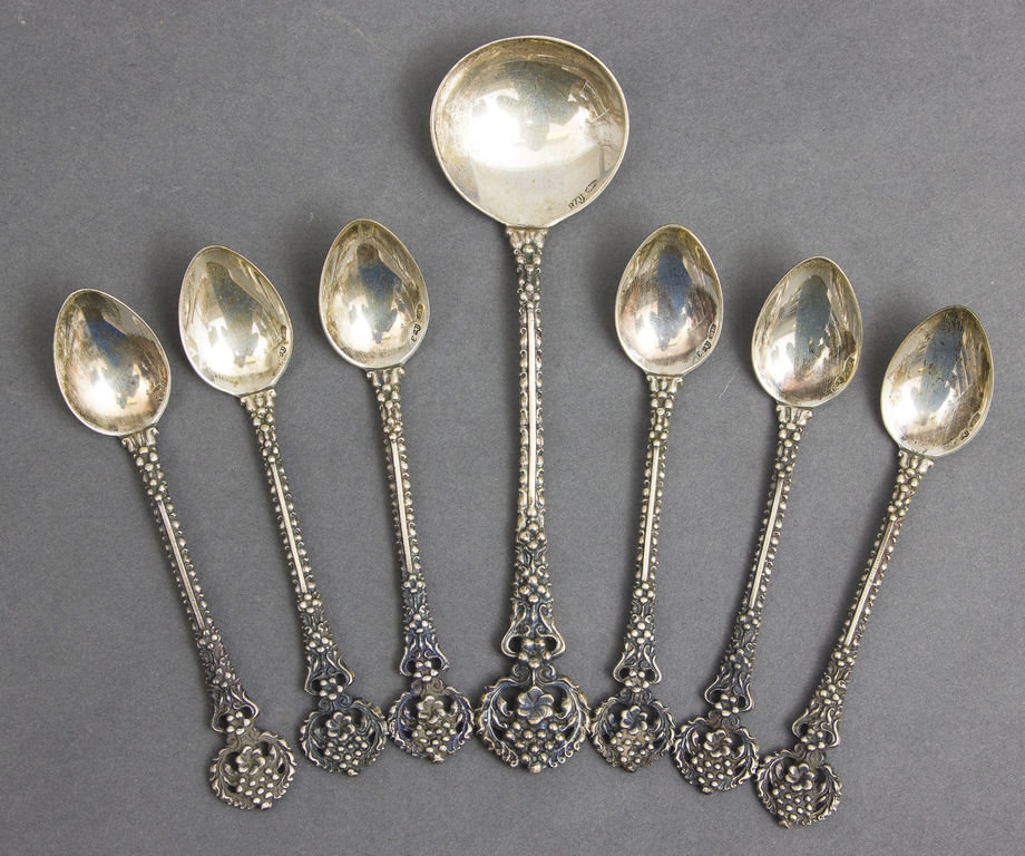 Silver spoon set (6 + 1)