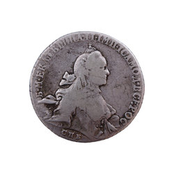 Серебряная монета 1 рубль, 1762 год
