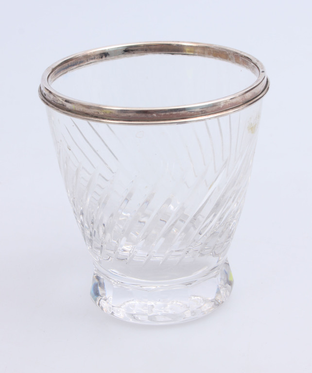 Crystal glass with silver finish