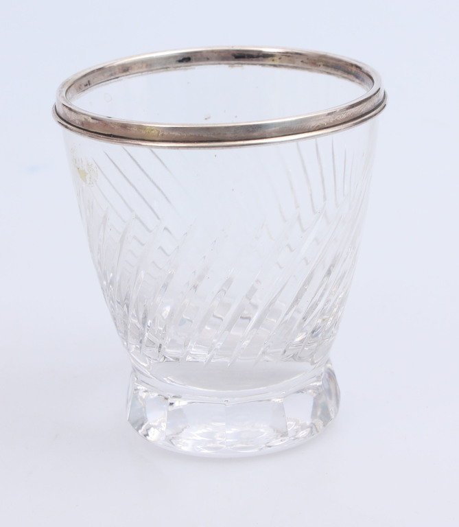 Хрустальный стакан с серебряной отделкой