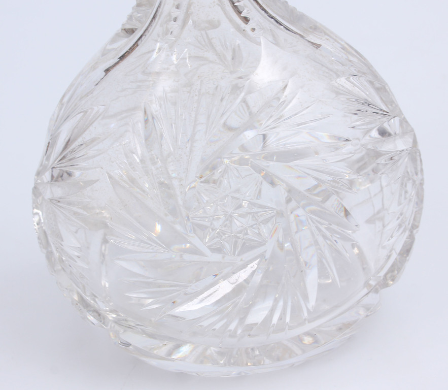 Crystal decanter with silver finish