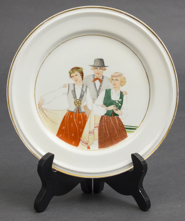 Decorative porcelain plate with a painting 