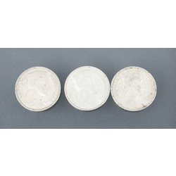 Серебрянные монеты 5 латов (3 штуки)