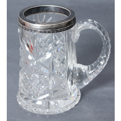 Crystal cup with silver finish
