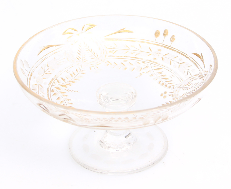 Glass utensil with gilding