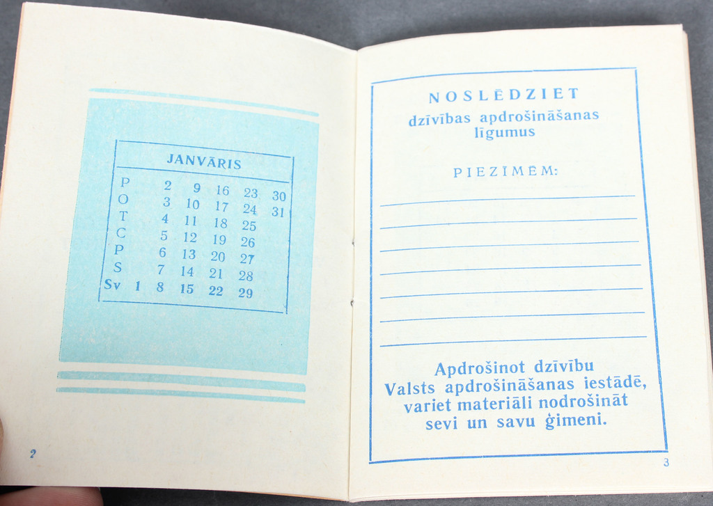 Latvijas PSR valsts apdrošināšanas pārvaldes kalendārs 1967.gadam
