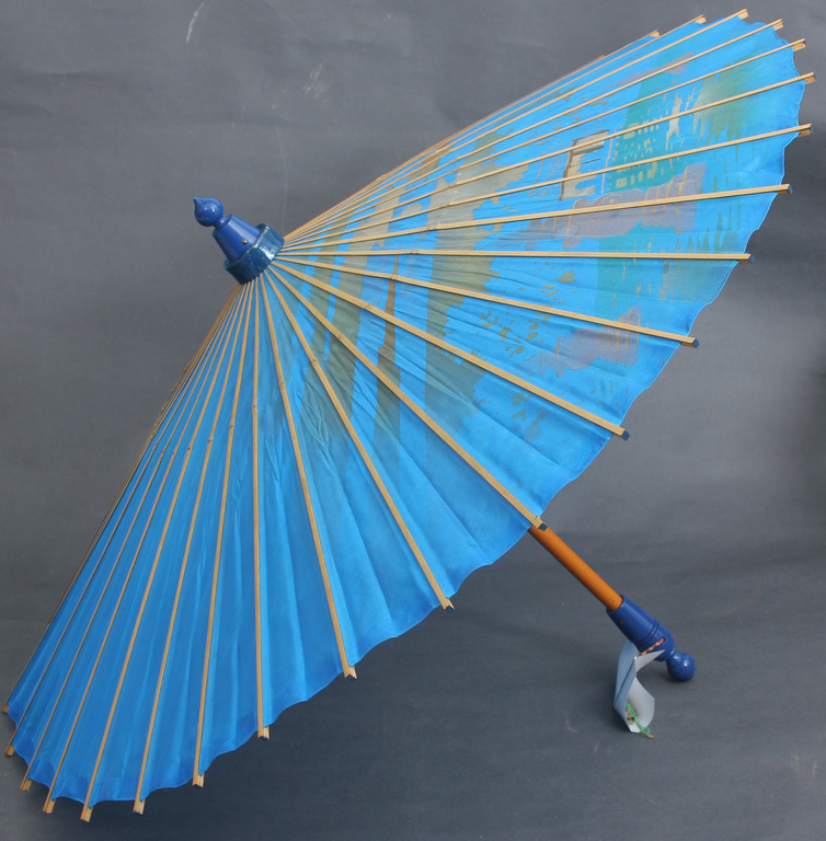 Wooden umbrella with painting