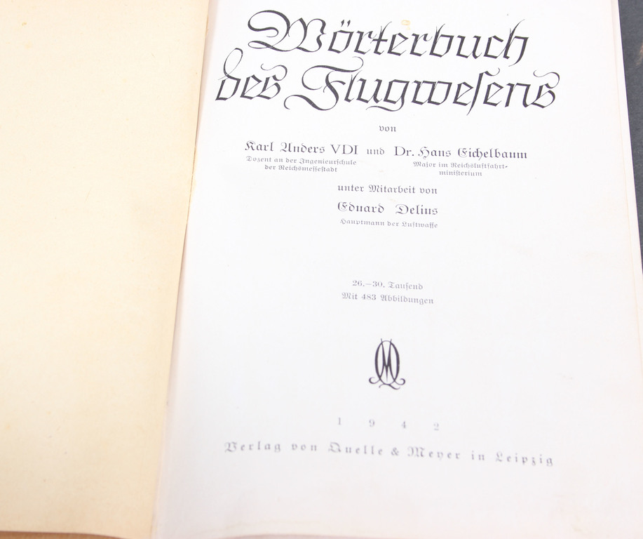 Wortenbuch des Flugwelens(grāmata par aviāciju vācu valodā)