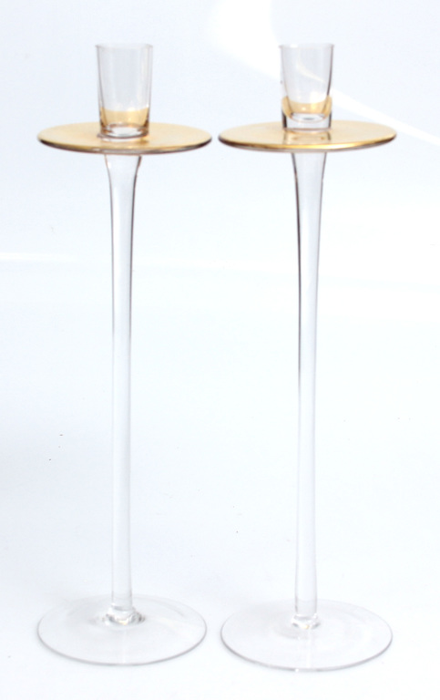 Glass candle holders 2 pcs