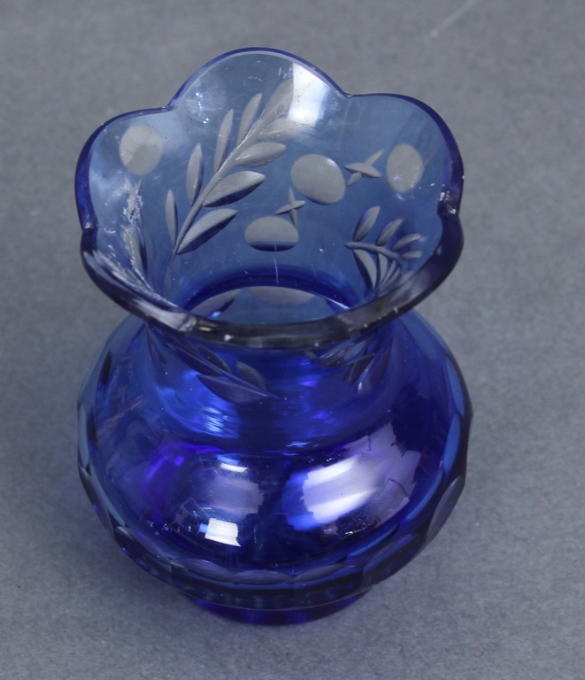Vase from blue glass