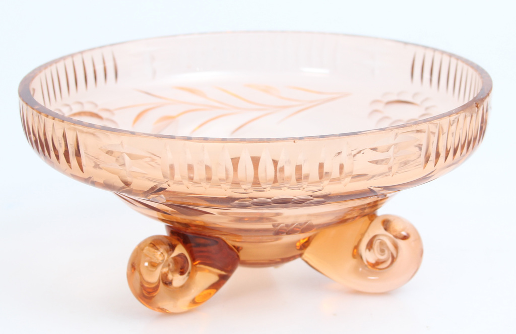 Colorful glass candy dish