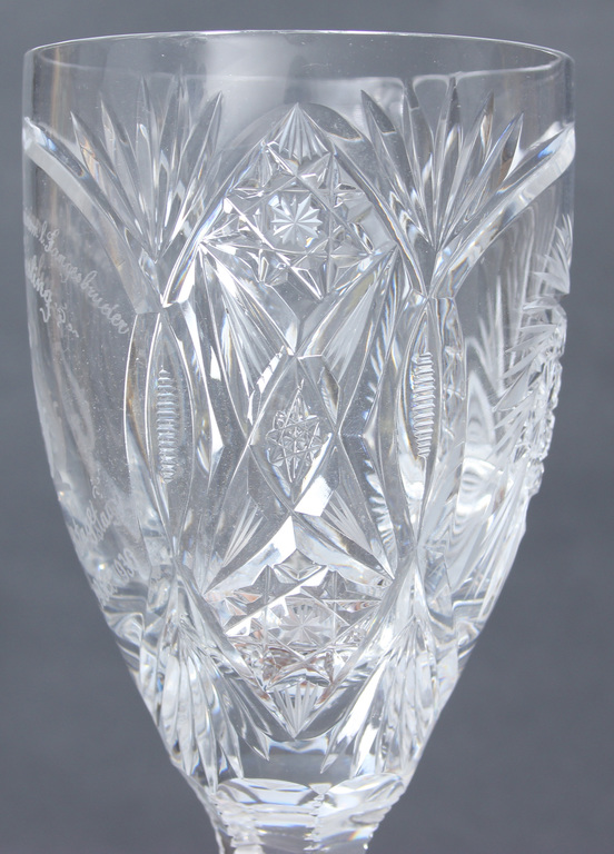 Crystal cup / large cup with engraving and stars of David