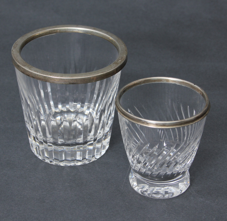 Glass glass with silver finish 2 pcs.