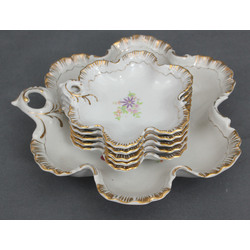 Porcelain jam serving set - 1 large and 5 small