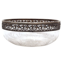 Glass bowl with silver plated finish