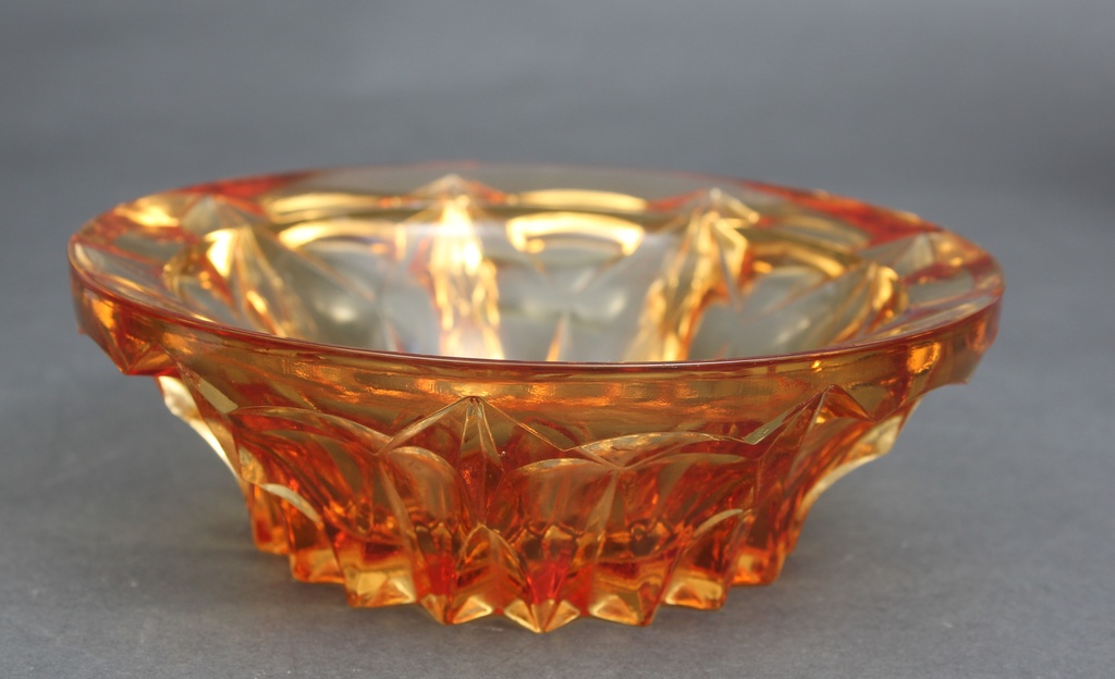 Orange glass candy bowl